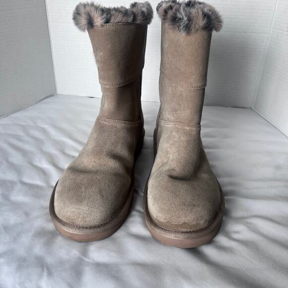 Koolaburra by UGG Women’s Size 10 Brown Suede Faux Fur Winter Boots Zip Up - Picture 3 of 9